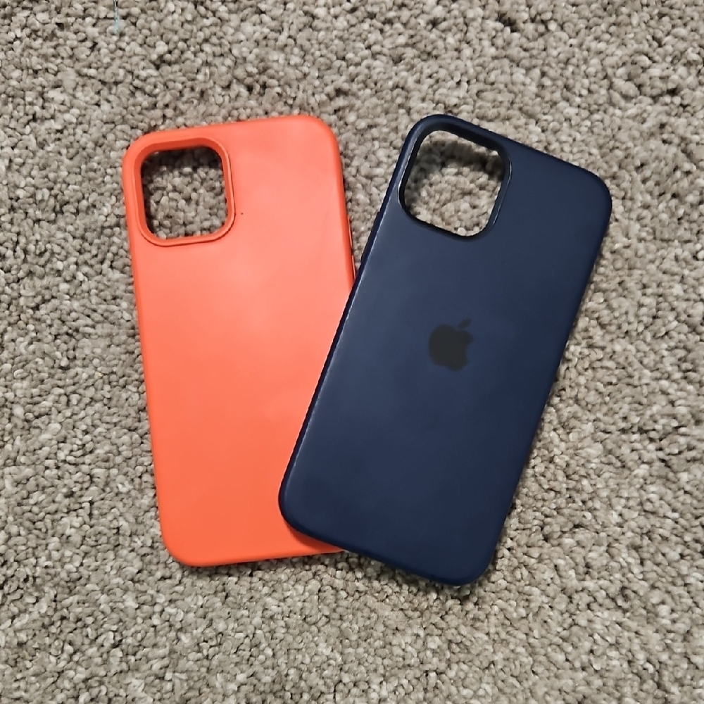 Apple iPhone Silicone Cases - Midnight Blue and Orange